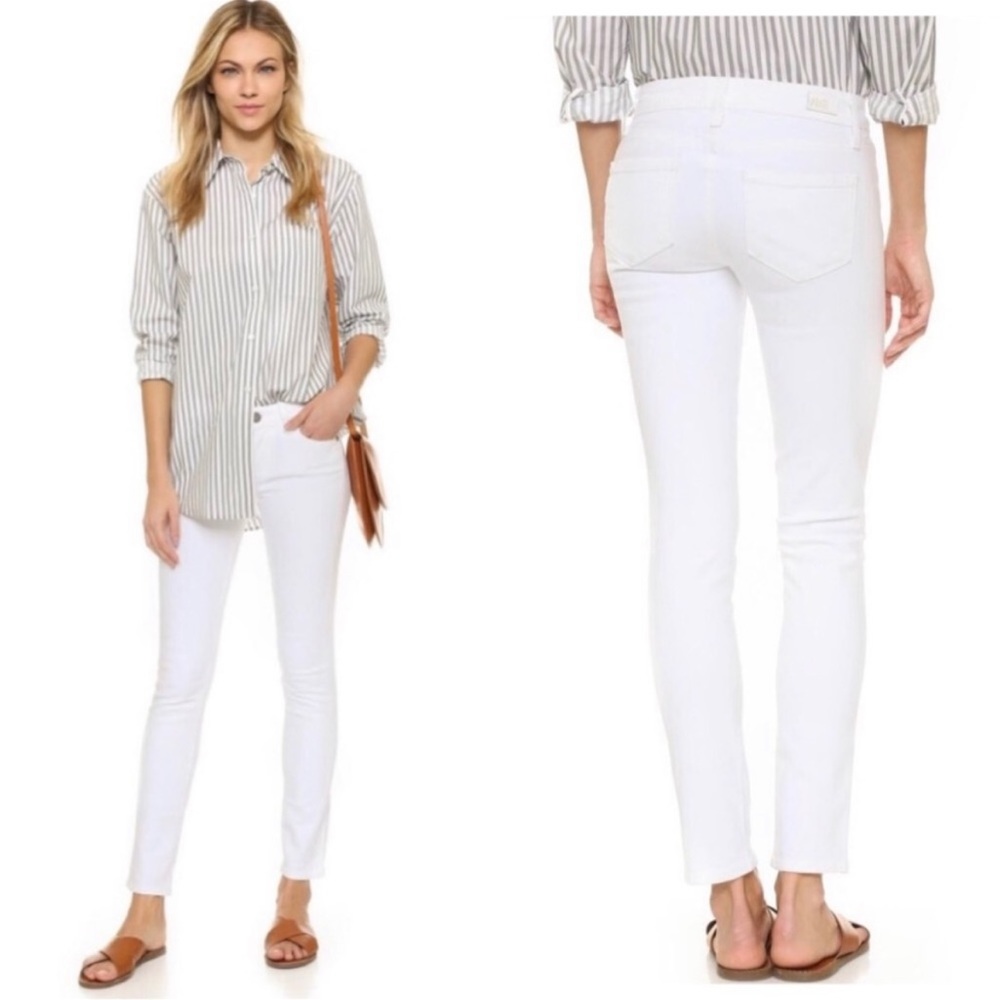 NWT Paige Skyline Ankle Peg Optic White Denim Jeans Size 26